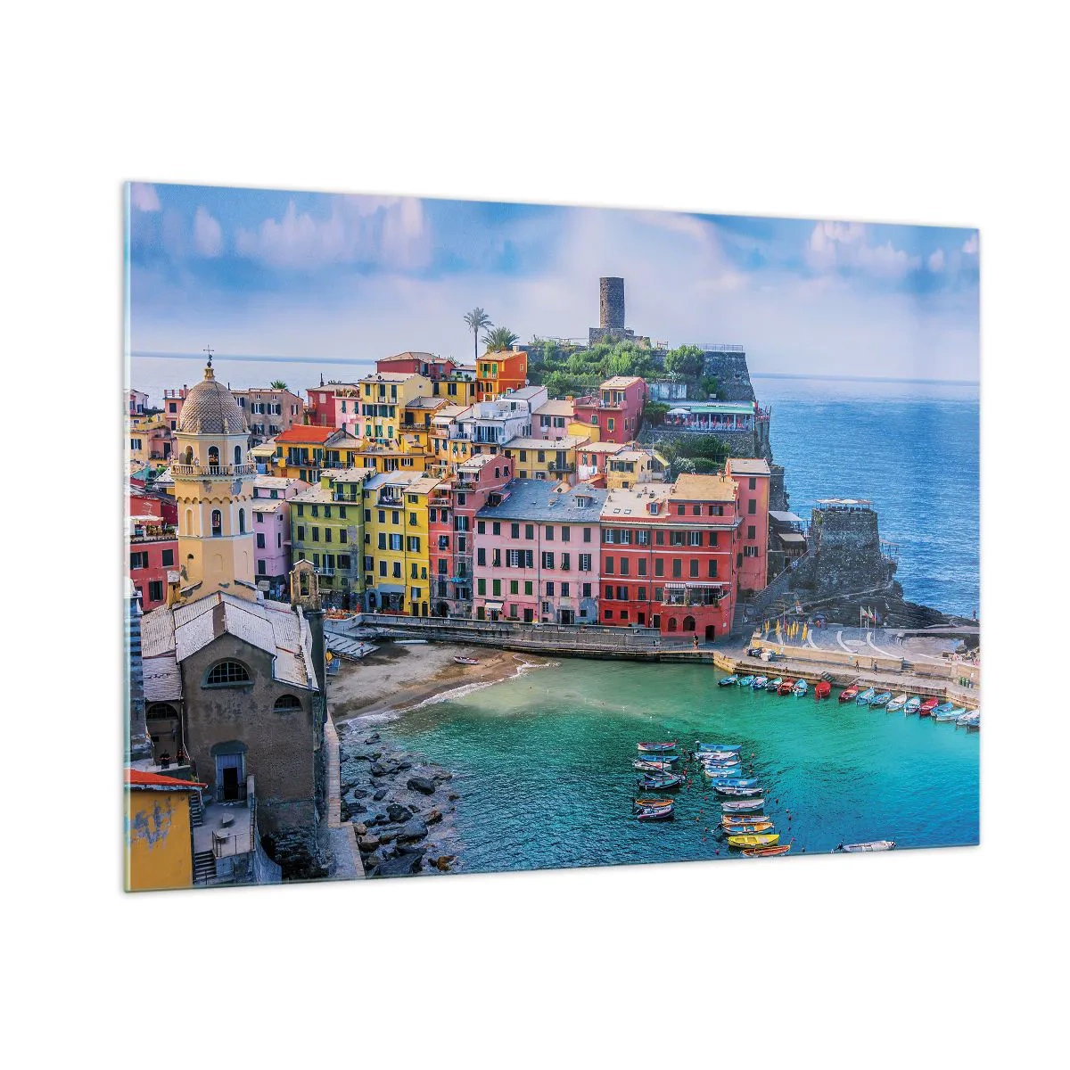 Tablou pe sticlă - Orașul mediteraneean magic - 100x70 cm