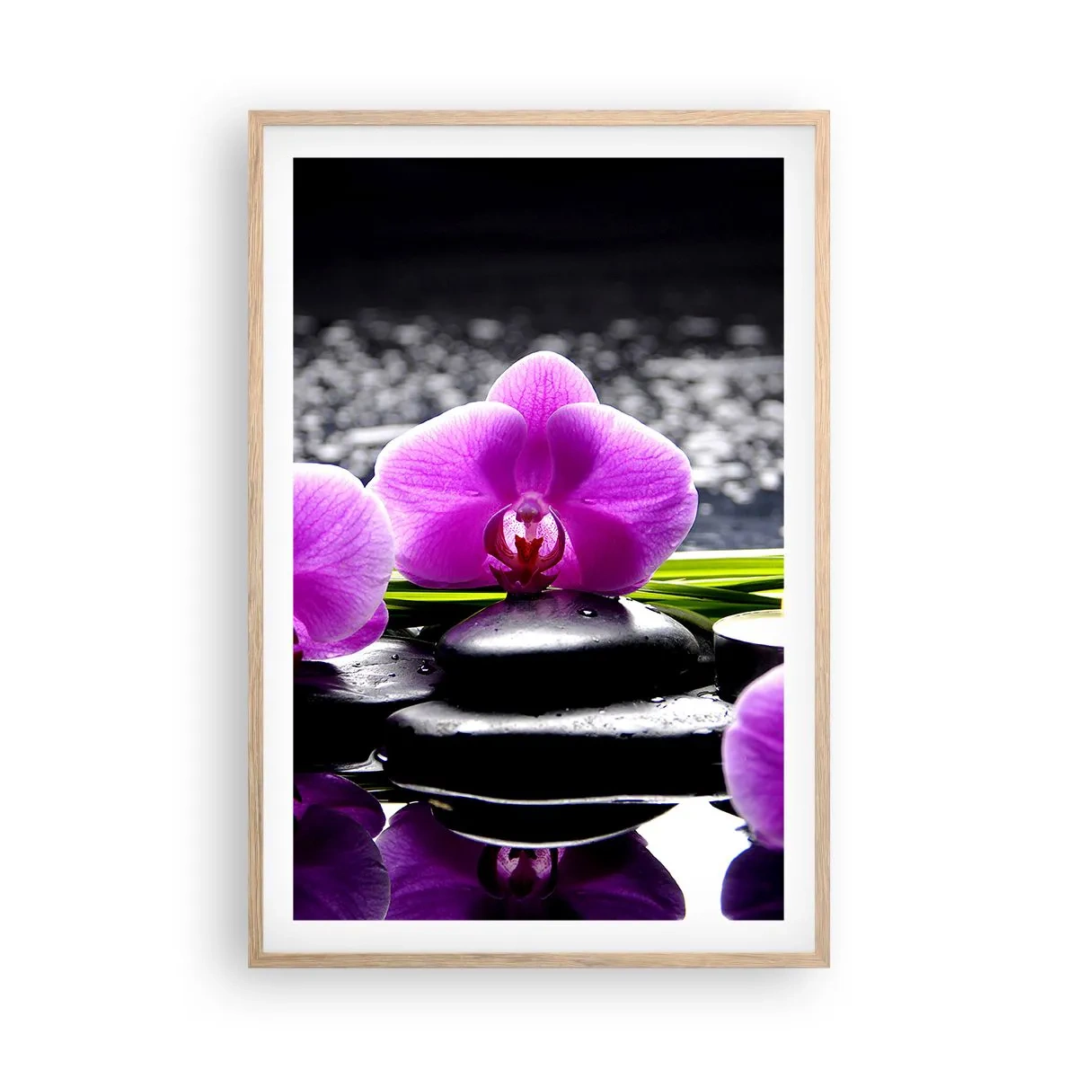 Poster în ramă de stejar deschis - Să te scufunzi în pace și liniște - 61x91 cm