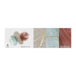 Mostră tapet Premium Canvas - Mărgele de spațiu - Abstracția, Bucată, Model modern - 100x30 cm
