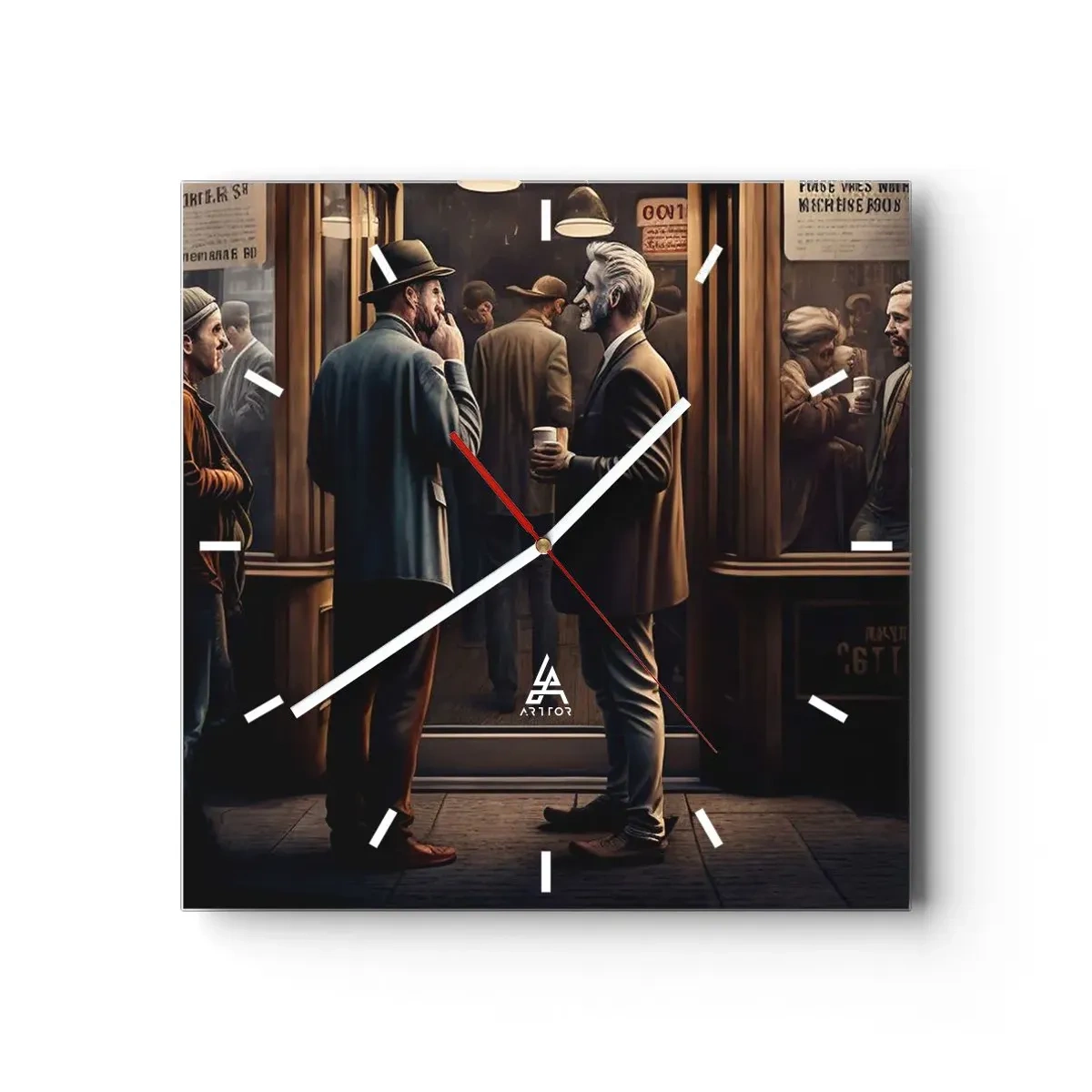 Ceas de perete - Ceas pe sticlă - Cel mai bun moment al zilei - 40x40 cm