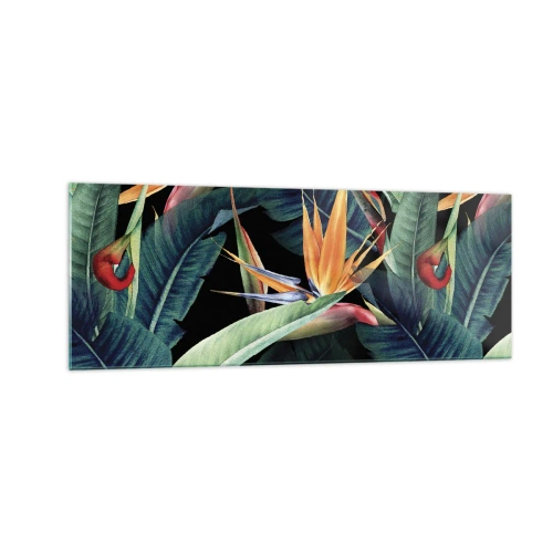Tablou pe sticlă - Florile de flacără ale tropicelor - 140x50 cm