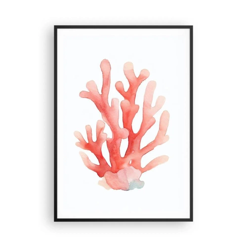 Poster în ramă neagră - Culoare de coral - 70x100 cm