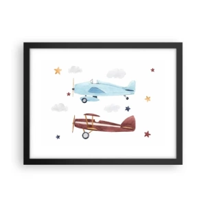 Poster în ramă neagră - Domnule Pilot, vă așteptăm! - 40x30 cm