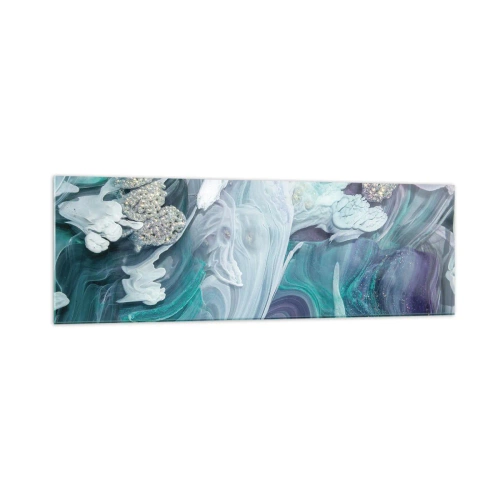 Tablou pe sticlă - Râuri de albastru - 160x50 cm