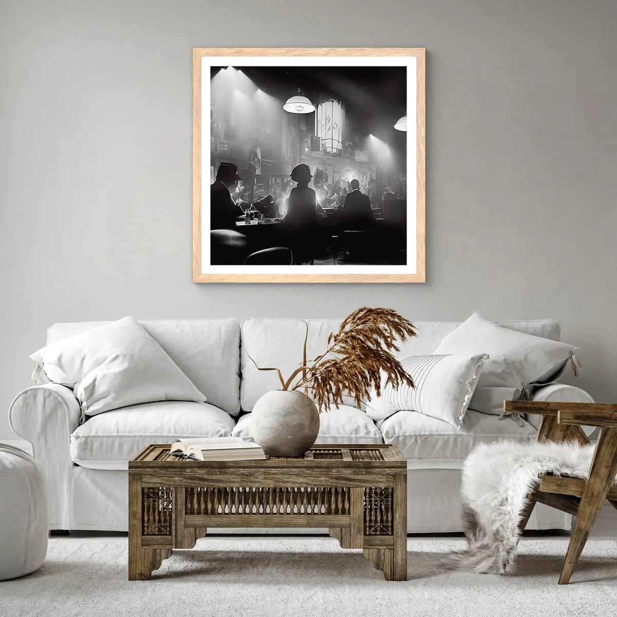 Poster în ramă de stejar deschis - În stil jazz - 40x40 cm
