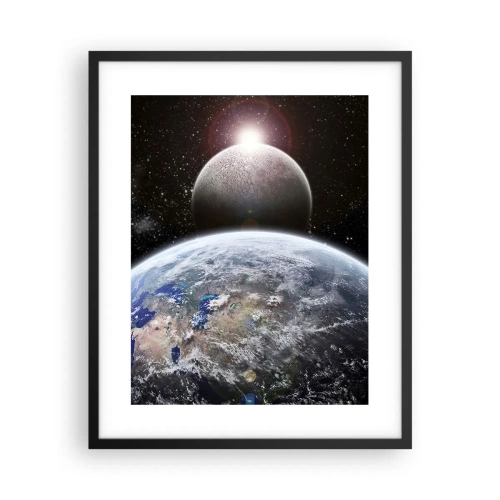 Poster în ramă neagră - Peisaj cosmic - răsărit de soare - 40x50 cm