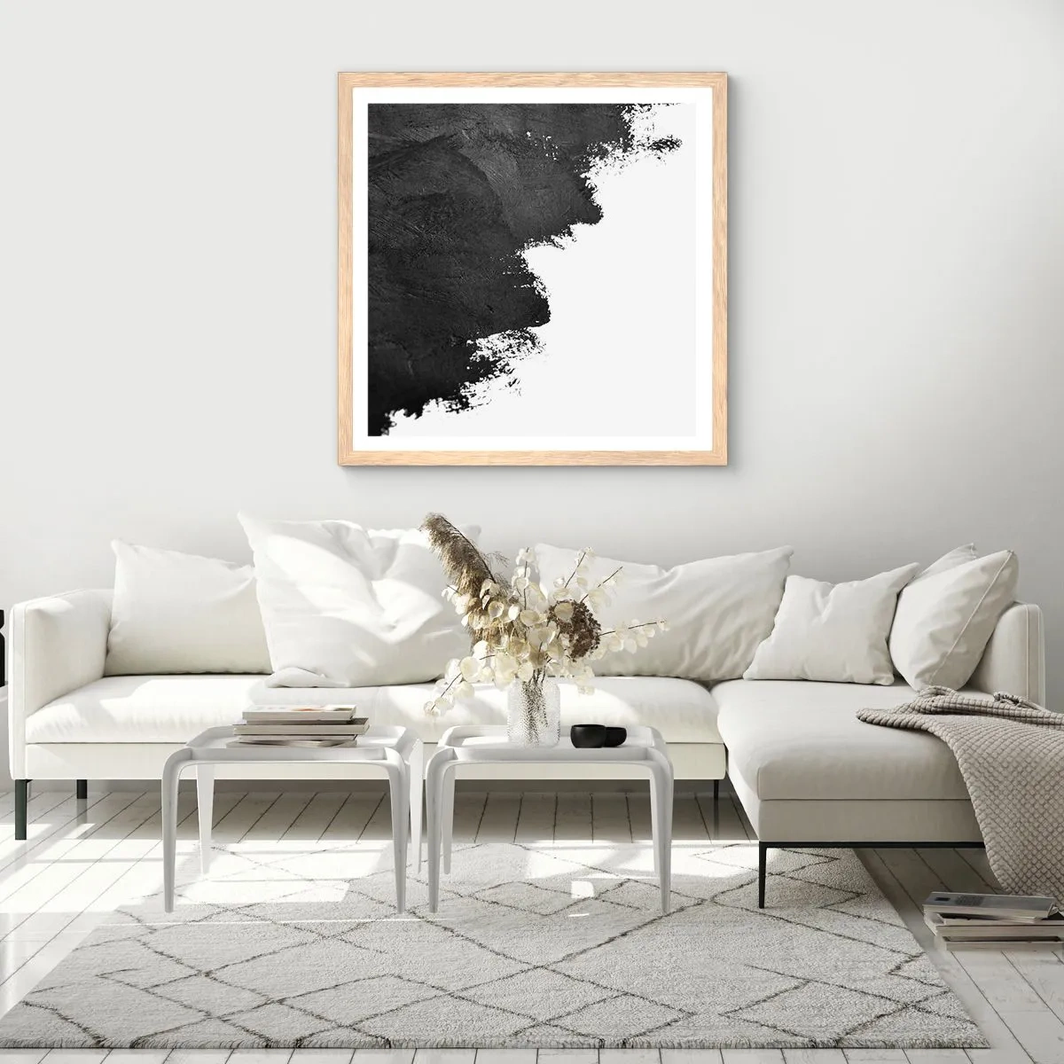 Poster în ramă de stejar deschis - Elemente: pământ - 50x50 cm