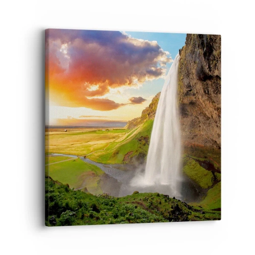 Tablou pe pânză - Vara plină de Islanda - 30x30 cm