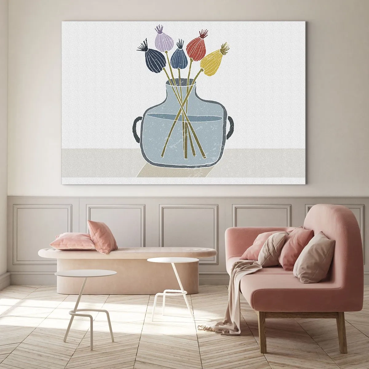 Tablou pe sticlă - Paparune sau maci? - 120x80 cm