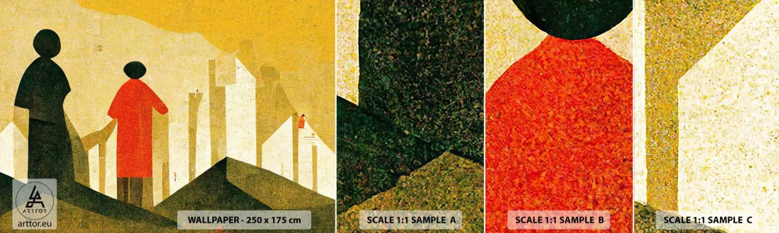 Mostră de Tapet Standard Eco - Încă un drum lung de parcurs - oameni, Simbolism, Bucată - 100x30 cm