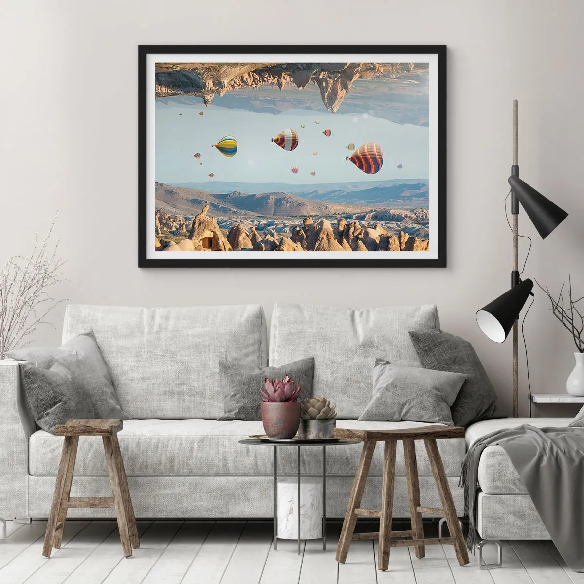 Poster în ramă neagră - Orice este posibil aici - 70x50 cm