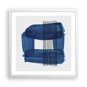 Poster în ramă albă - Compoziție albastru-negru - 50x50 cm