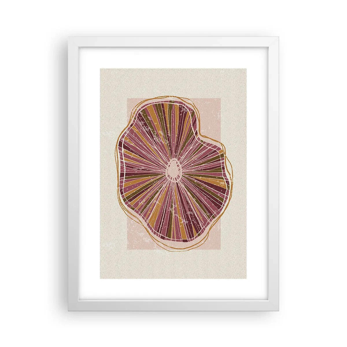Poster în ramă albă - Abstracția radială - 30x40 cm