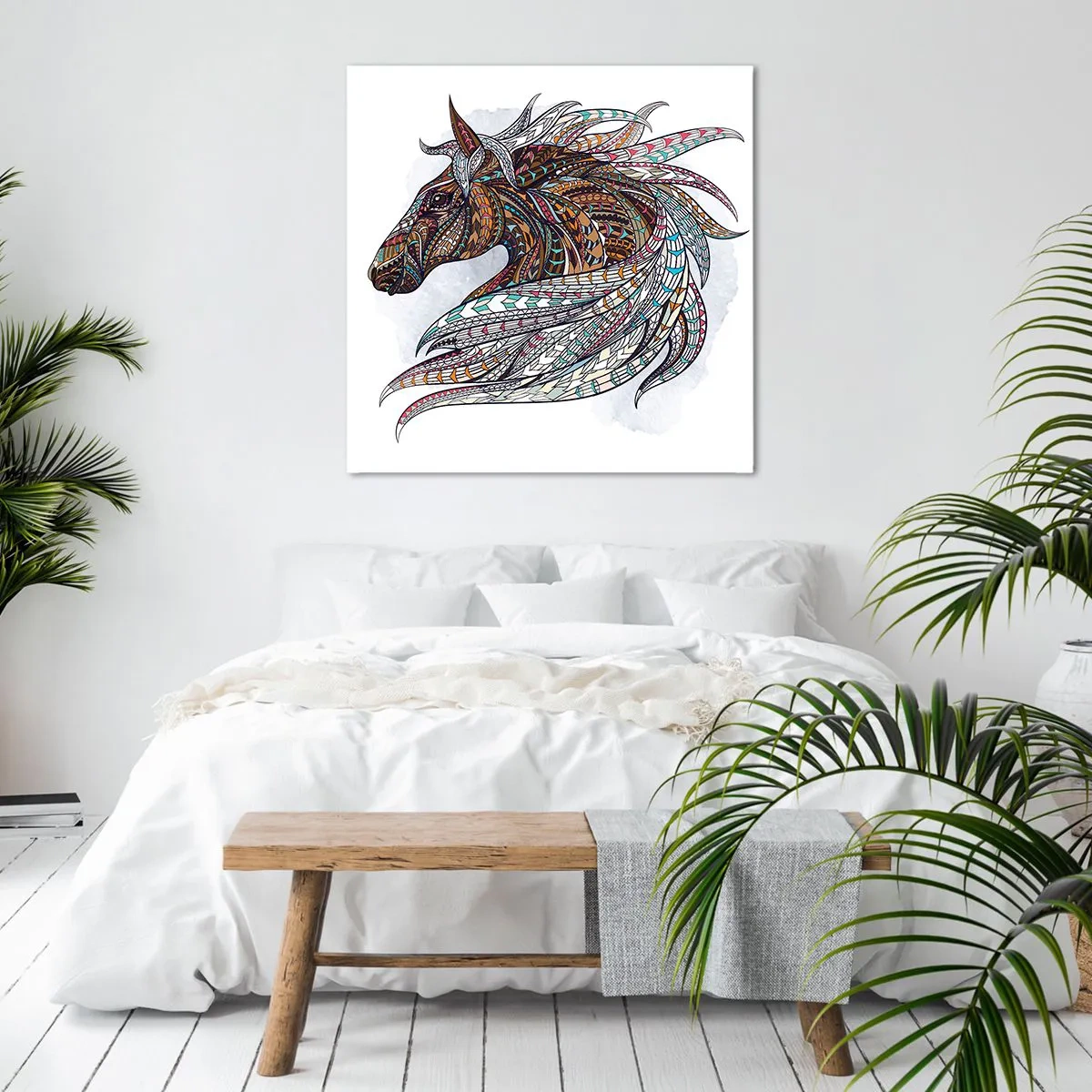 Tablou pe pânză - Armăsarul războinicului celtic - 40x40 cm
