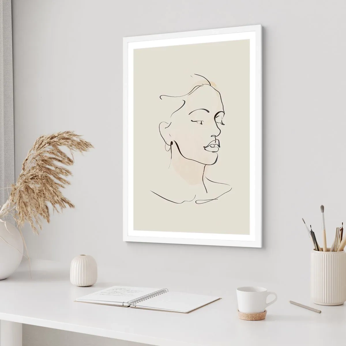 Poster în ramă albă - Cu o linie sigură - 61x91 cm