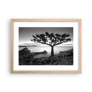 Poster în ramă de stejar deschis - Liniște până la orizont - 40x30 cm