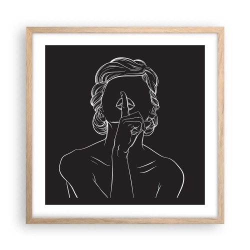 Poster în ramă de stejar deschis - Frumusețea înflorește în tăcere - 50x50 cm