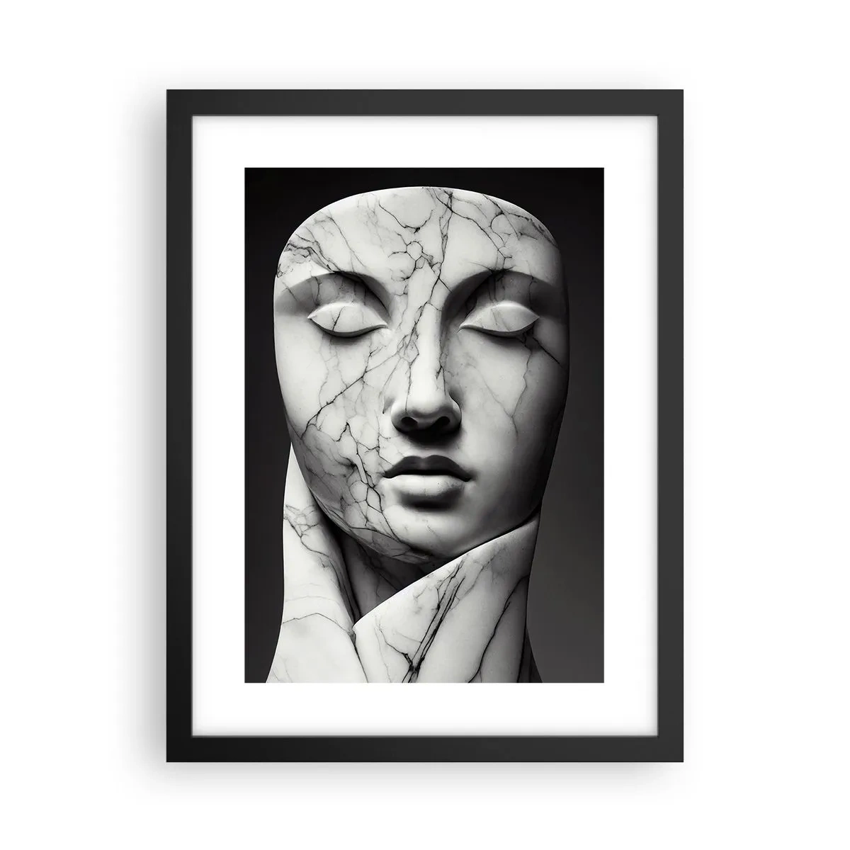 Poster în ramă neagră - Forme de marmură - 30x40 cm