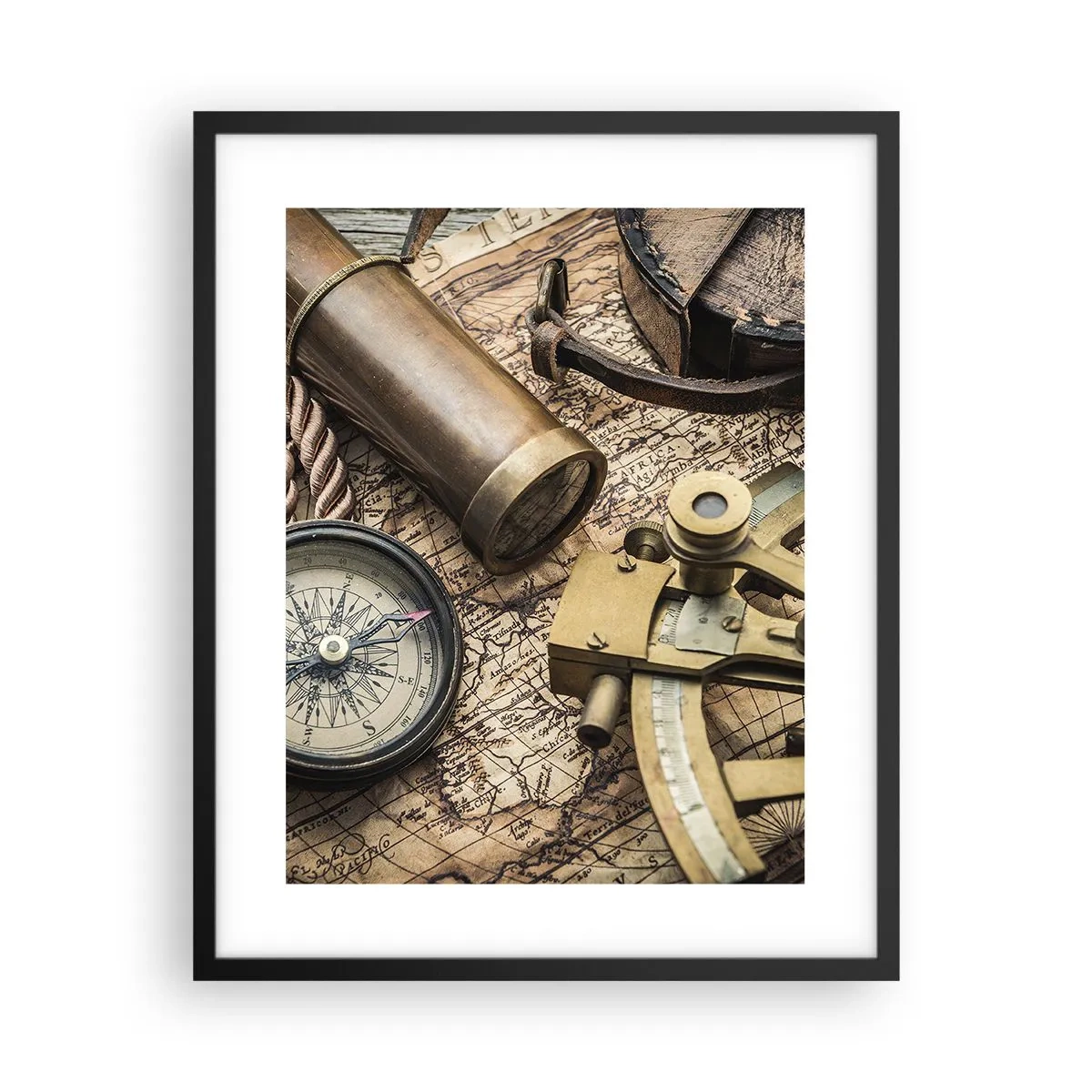 Poster în ramă neagră - Stabilește cursul - 40x50 cm