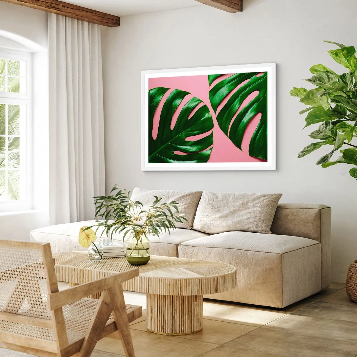 Poster în ramă albă - Întâlnire verde - 91x61 cm