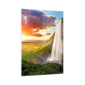 Tablou pe sticlă - Vara plină de Islanda - 50x70 cm