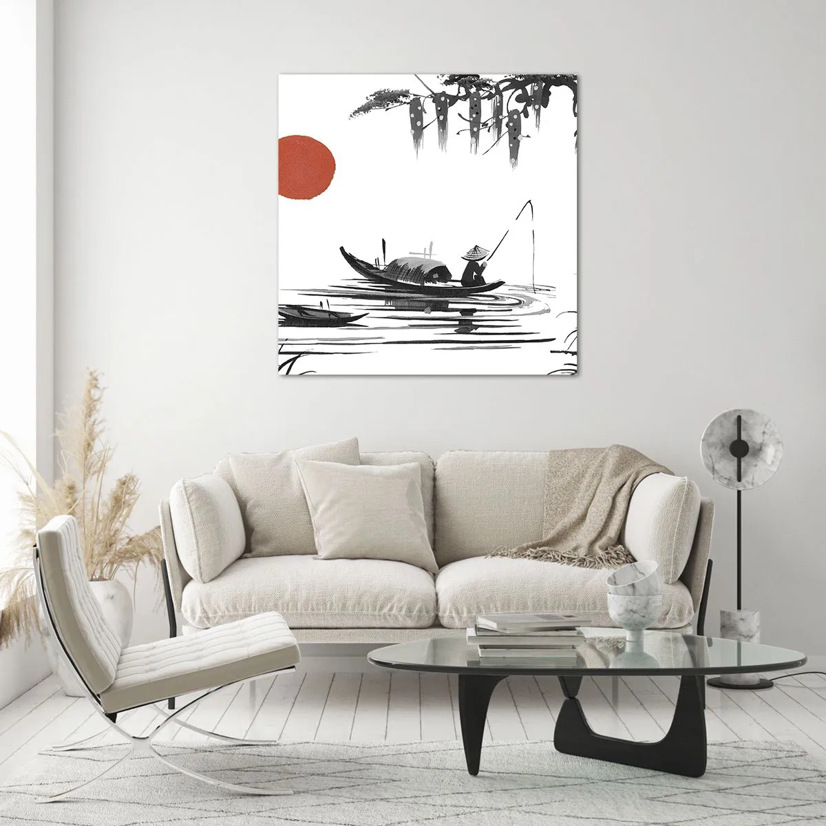 Tablou pe sticlă - O după-amiază asiatică - 30x30 cm