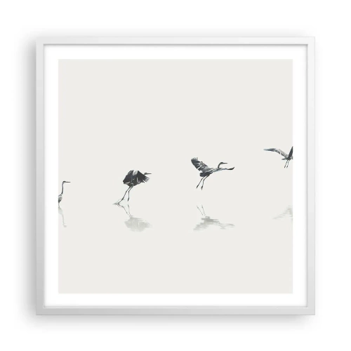 Poster în ramă albă - Patru pași simpli - 60x60 cm