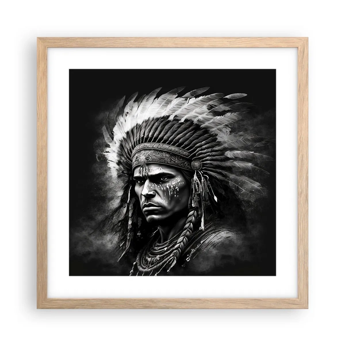 Poster în ramă de stejar deschis - Conducător și luptător - 40x40 cm