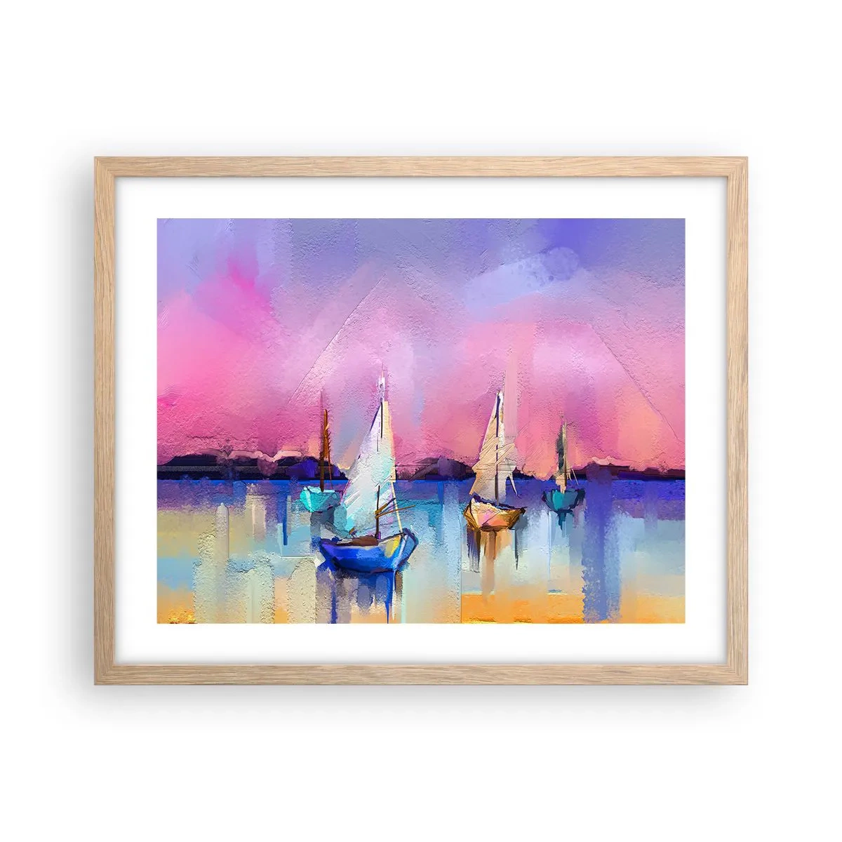 Poster în ramă de stejar deschis - Direcția: ape largi - 50x40 cm