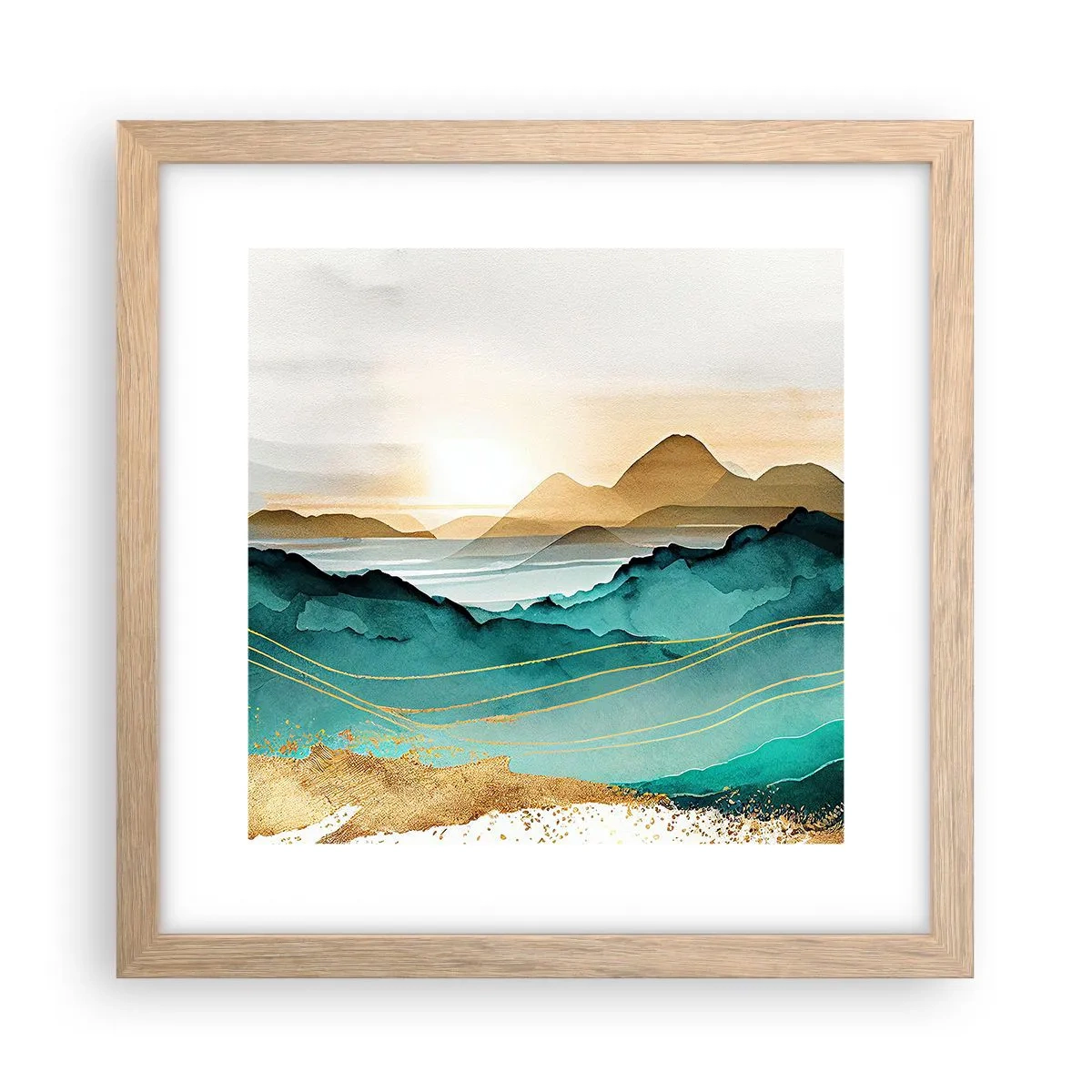 Poster în ramă de stejar deschis - La limita abstracției - peisaj - 30x30 cm