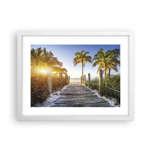 Poster în ramă albă - Direct în paradis - 40x30 cm