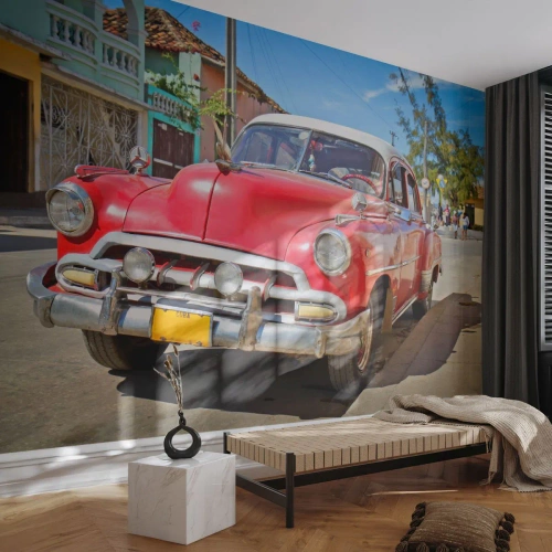 Tapet Premium Sand - Doar în Cuba - Automobile, Mașină de epocă, Arhitectură - 150x105 cm