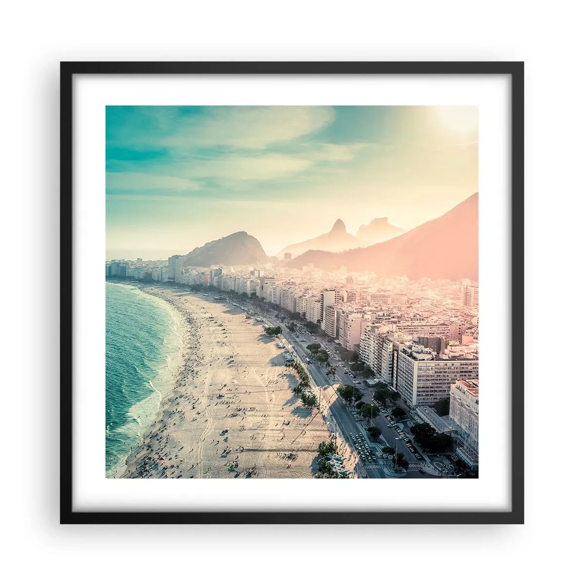 Poster în ramă neagră - Vacanță perpetuă în Rio - 50x50 cm