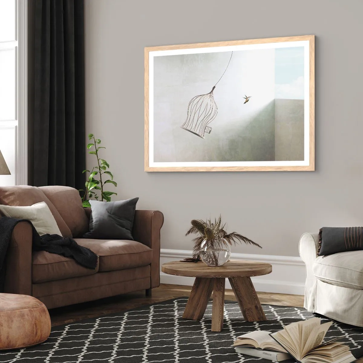 Poster în ramă de stejar deschis - Eliberat - 50x40 cm