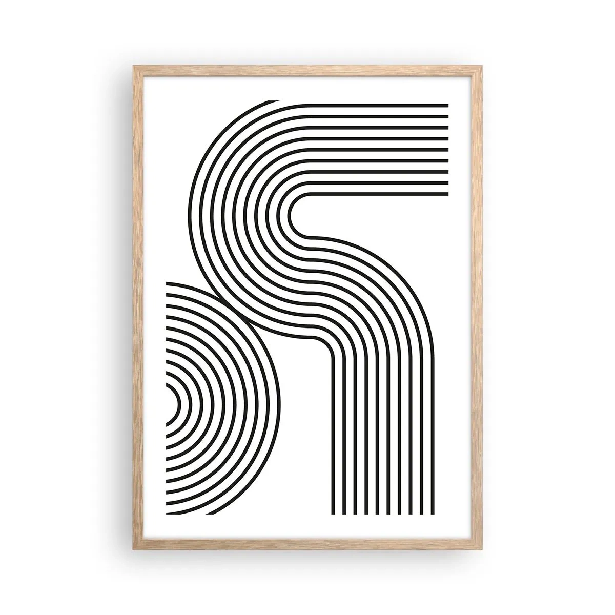 Poster în ramă de stejar deschis - Pe o curbă - 50x70 cm