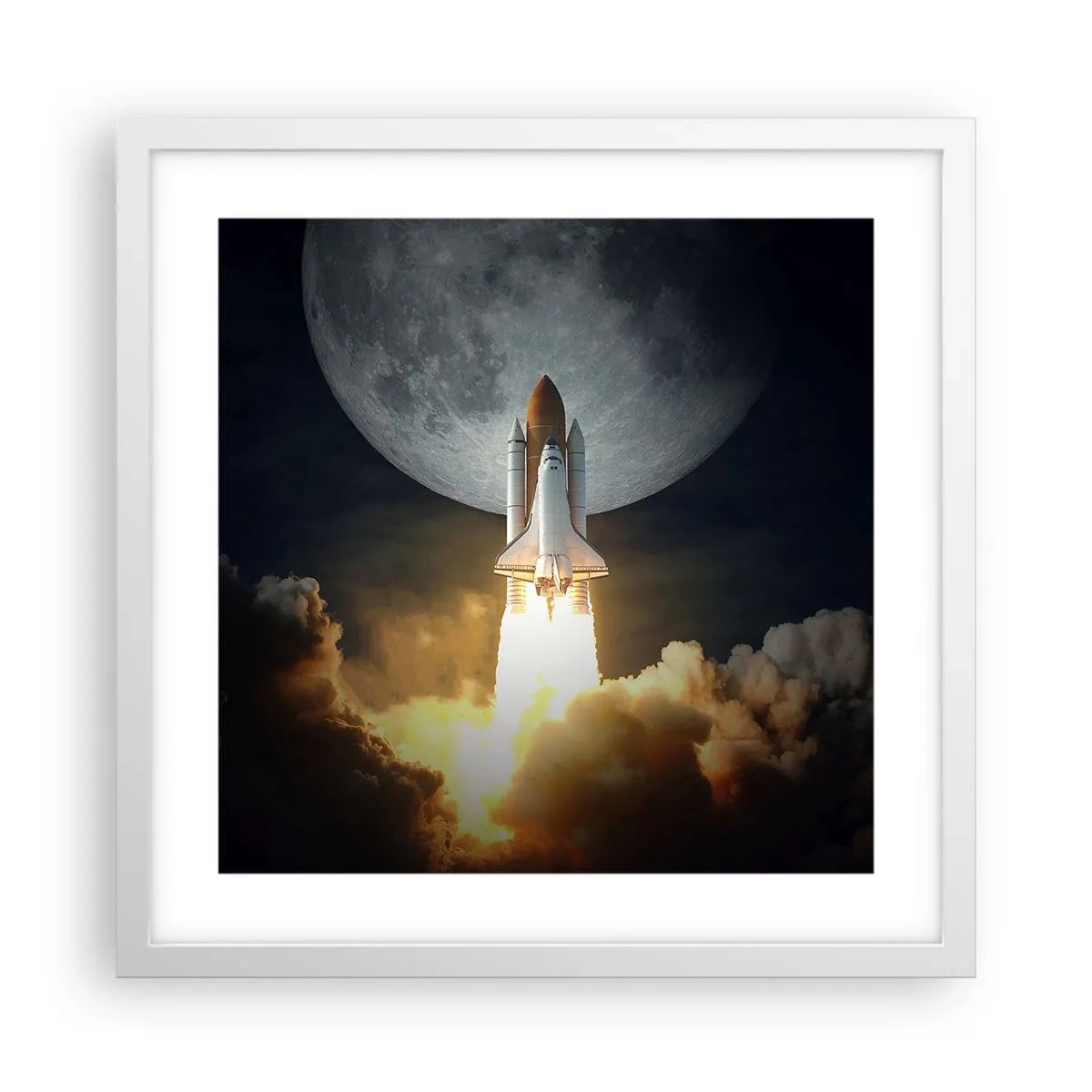 Poster în ramă albă - Începutul unei aventuri nepământene - 40x40 cm