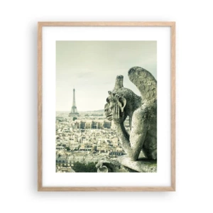 Poster în ramă de stejar deschis - La taclale pariziene - 40x50 cm