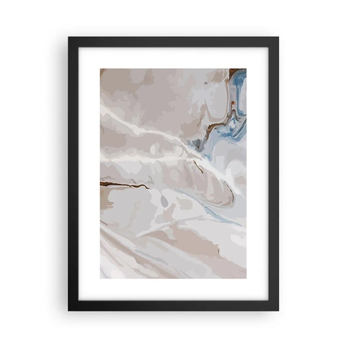 Poster în ramă neagră - Meandre albastre sub alb - 30x40 cm