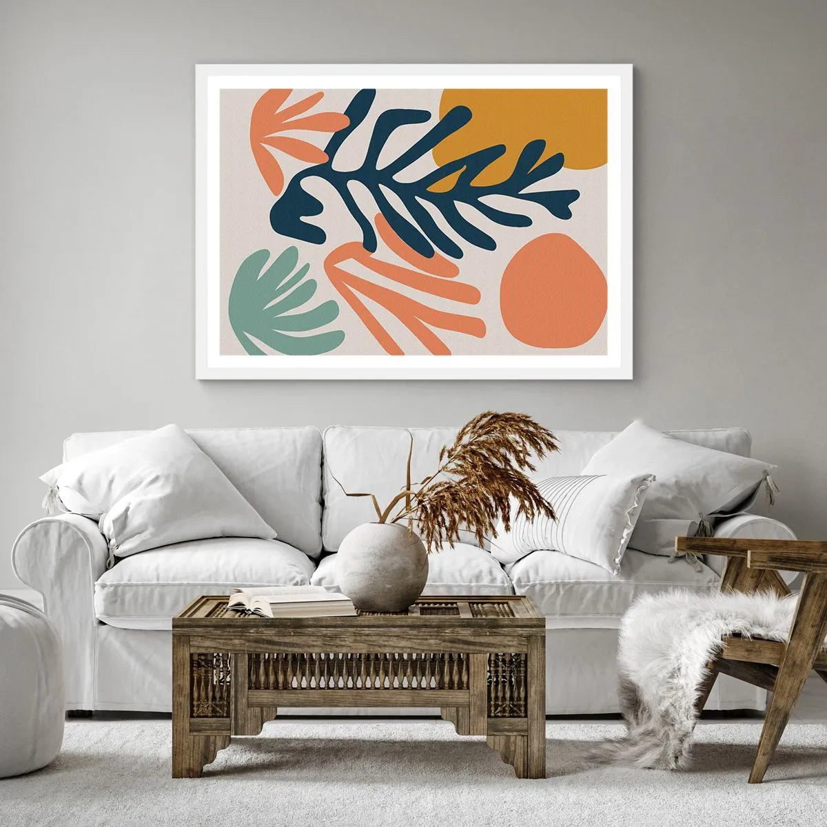 Poster în ramă albă - Mări de corali - 40x40 cm