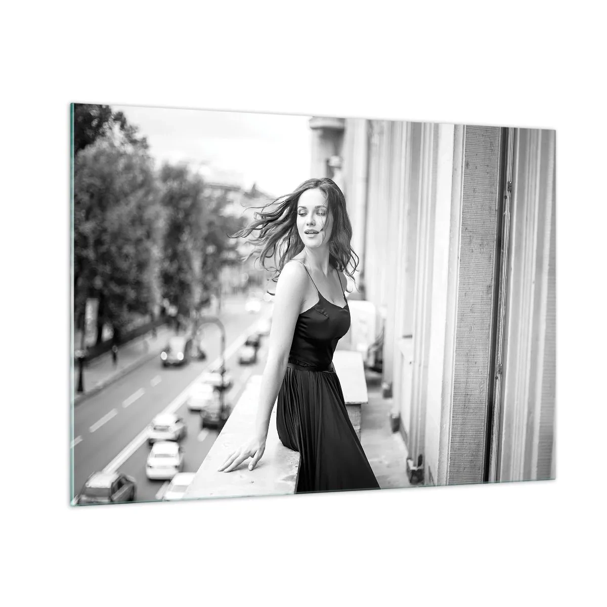 Tablou pe sticlă - Cu siguranță e o fată pariziană - 100x70 cm