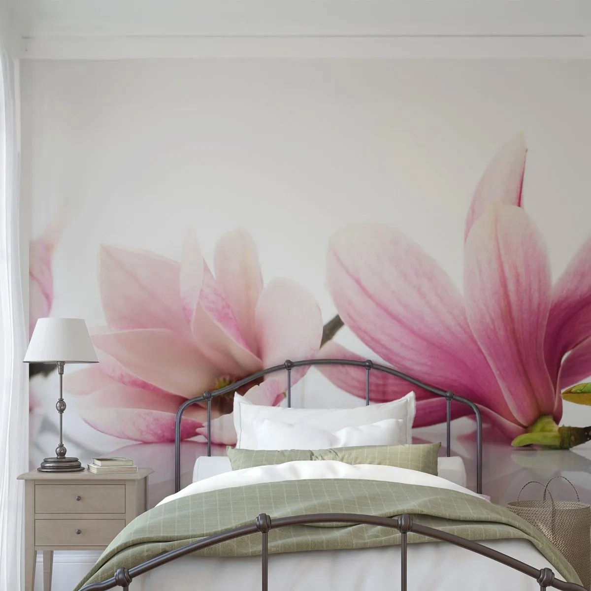 Tapet Premium Canvas - Delicate ca o adiere de primăvară - Floare, Magnolie, Natură - 350x256 cm