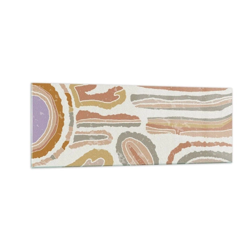 Tablou pe sticlă - Secțiuni colorate - 140x50 cm