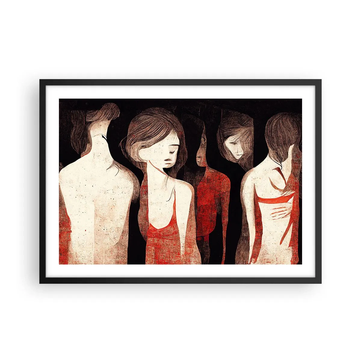 Poster în ramă neagră - Madonele întunericului - 70x50 cm