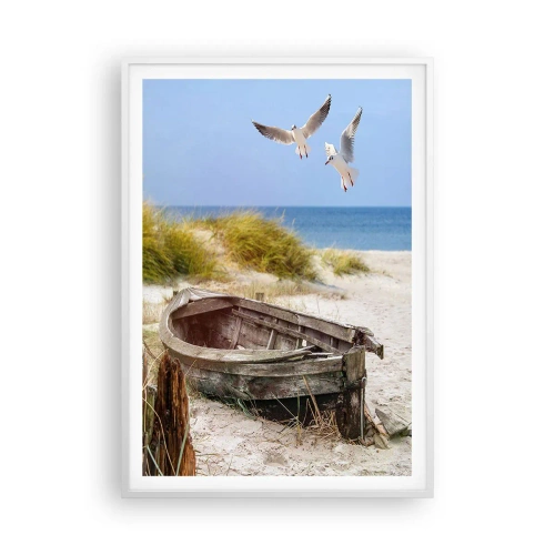 Poster în ramă albă - Scăldate în vânt - 70x100 cm