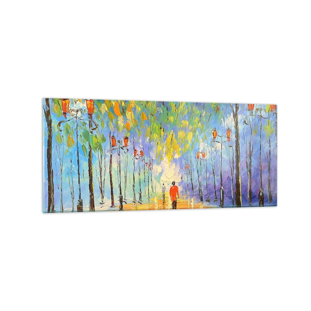 Tablou pe sticlă - Cântecul de noapte al ploii - 120x50 cm
