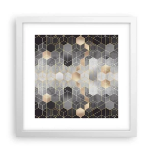 Poster în ramă albă - Compoziție diamantată - 30x30 cm