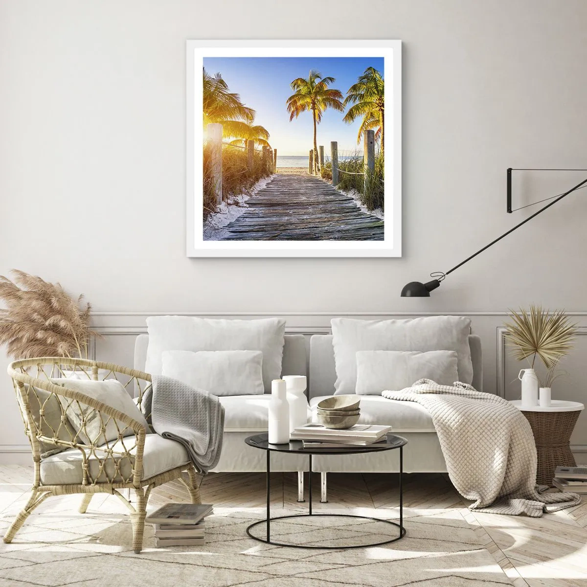 Poster în ramă albă - Direct în paradis - 40x40 cm