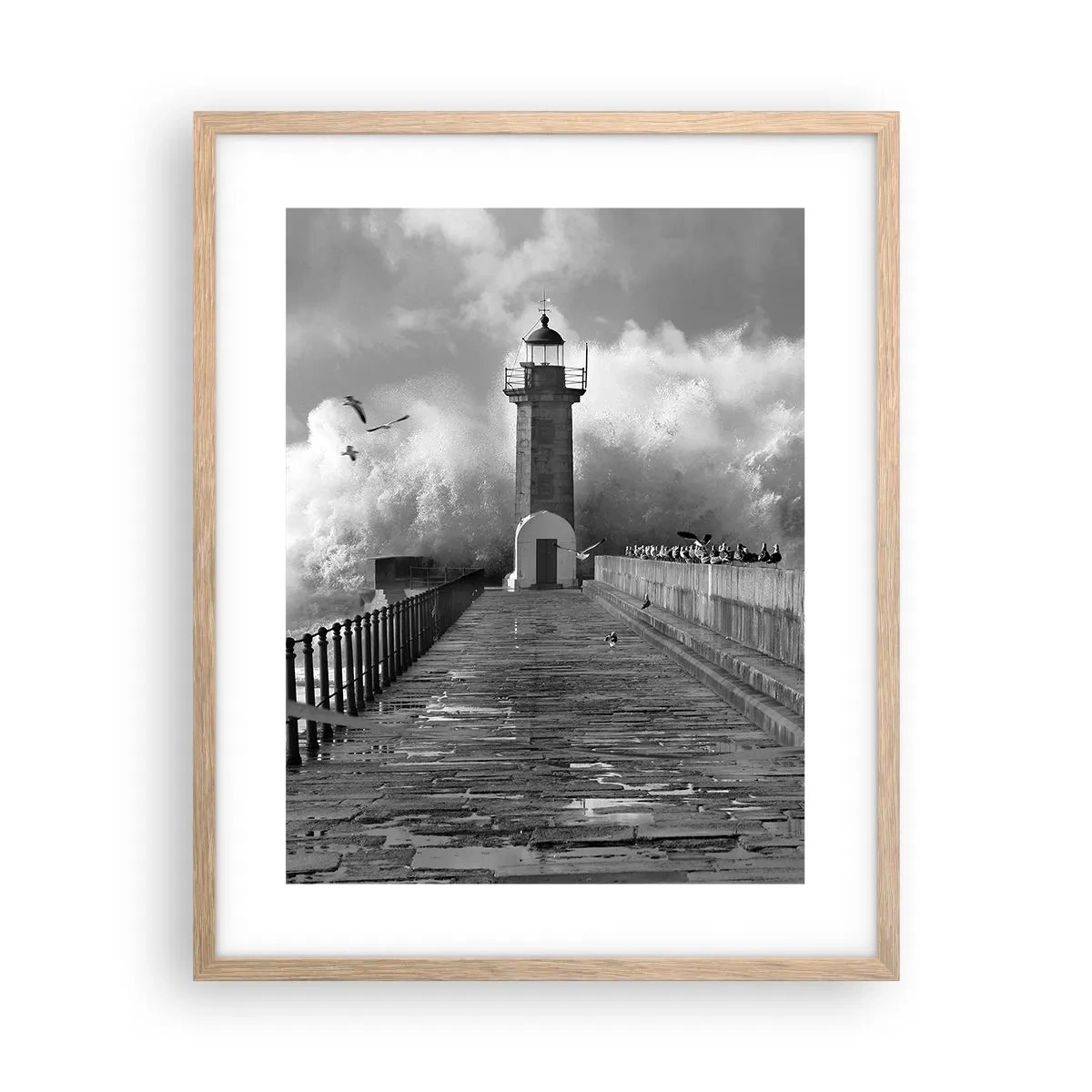 Poster în ramă de stejar deschis - Fără frică  - 40x50 cm