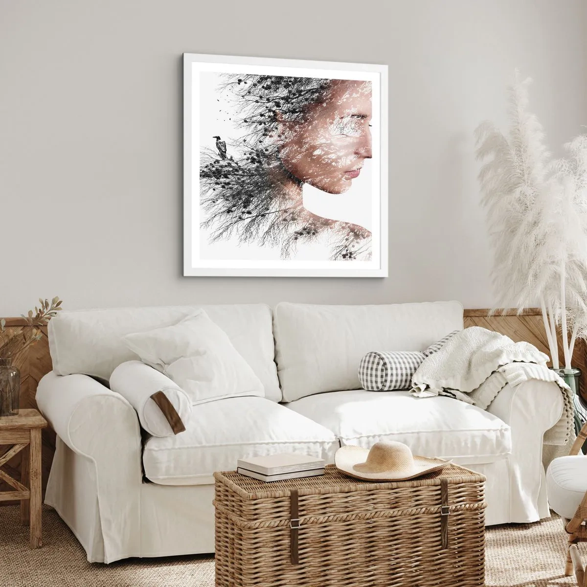 Poster în ramă albă - Spiritul pădurii - 50x50 cm