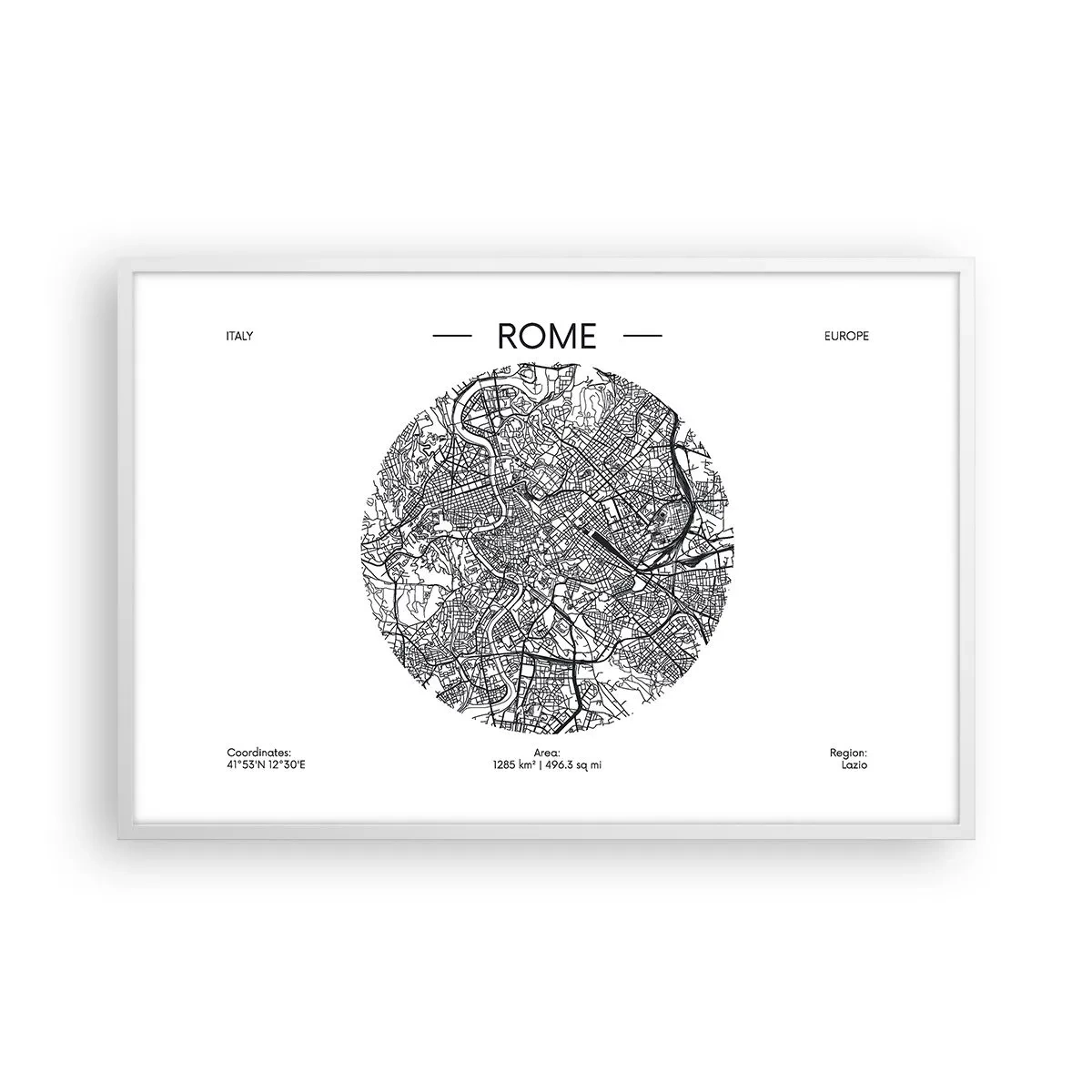 Poster în ramă albă - Anatomia Romei - 91x61 cm